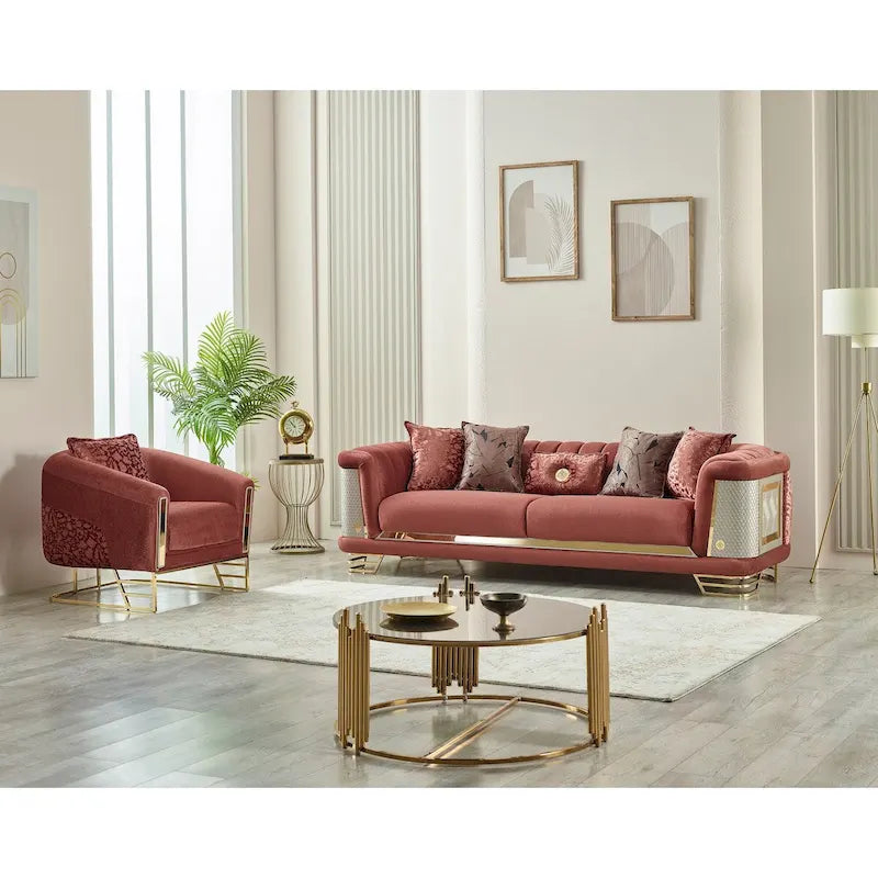 Roseau 2-teiliges Wohnzimmer-Set (1 Sofa und 1 Sessel)