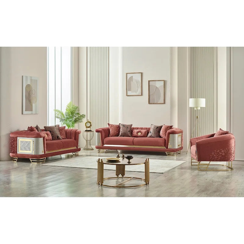 Conjunto de sala Riga de 3 piezas (1 sofá, 1 sofá de dos plazas y 1 sillón)