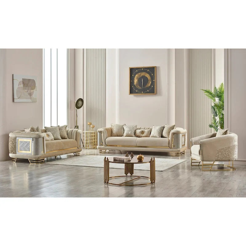 Conjunto de sala Riga de 3 piezas (1 sofá, 1 sofá de dos plazas y 1 sillón)