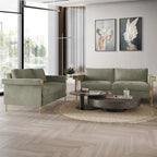 CraftPorch Glam 2-teiliges Wohnzimmer-Set mit Samtpolsterung