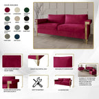 CraftPorch Glam 2-teiliges Wohnzimmer-Set mit Samtpolsterung