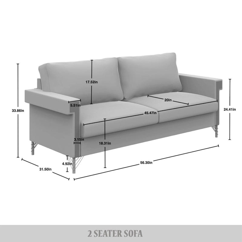 CraftPorch Glam 2-teiliges Wohnzimmer-Set mit Samtpolsterung