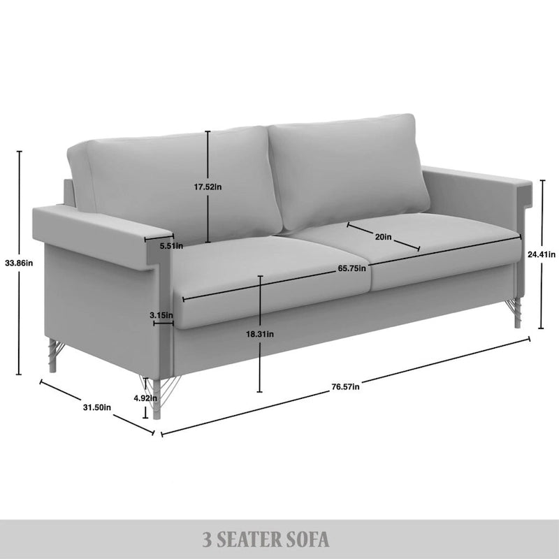 CraftPorch Glam 2-teiliges Wohnzimmer-Set mit Samtpolsterung
