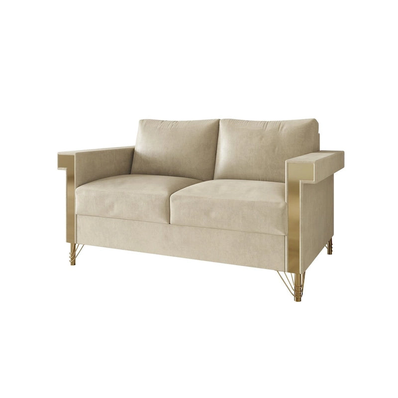 CraftPorch Glam 2-teiliges Wohnzimmer-Set mit Samtpolsterung