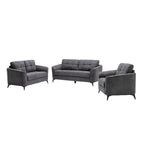Wohnzimmer-Set aus Samtstoff mit Sofa, Zweisitzer-Sofa und Sessel