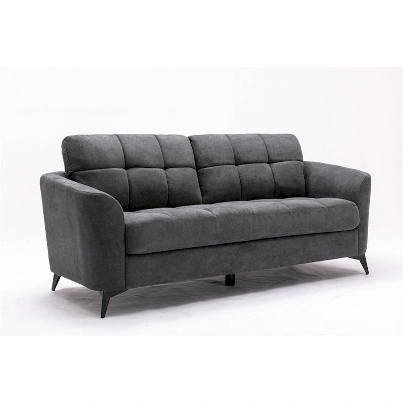 Wohnzimmer-Set aus Samtstoff mit Sofa, Zweisitzer-Sofa und Sessel
