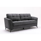 Wohnzimmer-Set aus Samtstoff mit Sofa, Zweisitzer-Sofa und Sessel