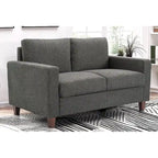 US Pride Furniture Miles Mid Century Modern Loveseat 2 Seater Sofa Couch with Reversible Back Pillows Large