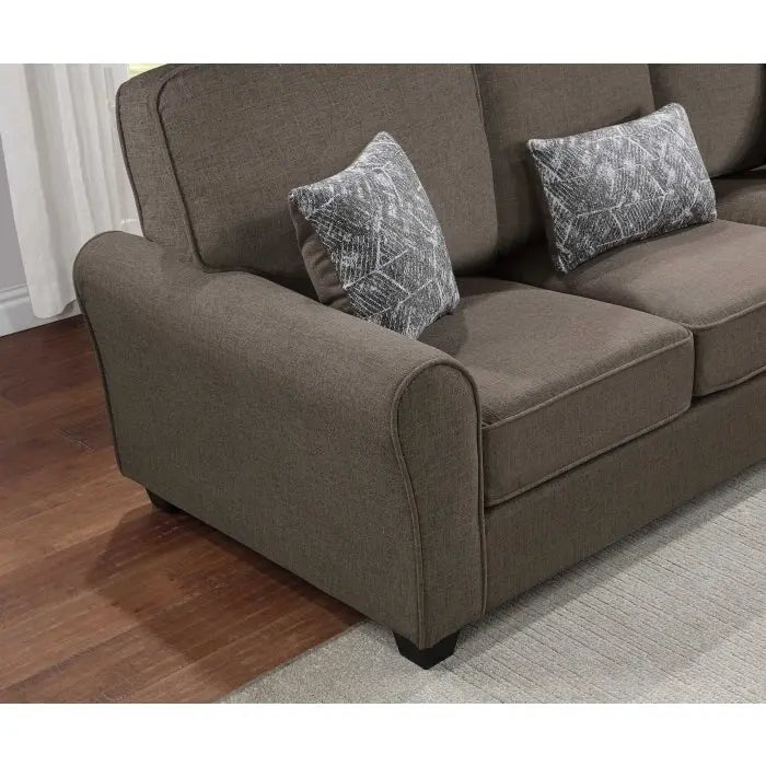 2-teiliges chenillebezogenes Sofaset mit Kissen, Wohnzimmersofa und Zweisitzer