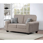 2-teiliges chenillebezogenes Sofaset mit Kissen, Wohnzimmersofa und Zweisitzer