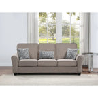 2-teiliges chenillebezogenes Sofaset mit Kissen, Wohnzimmersofa und Zweisitzer