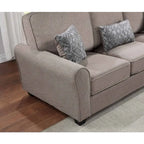 2-teiliges chenillebezogenes Sofaset mit Kissen, Wohnzimmersofa und Zweisitzer
