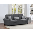 2-teiliges chenillebezogenes Sofaset mit Kissen, Wohnzimmersofa und Zweisitzer