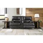 Causeuse inclinable électrique Mountainous noire de Signature Design by Ashley - 82W x 42D x 42H