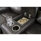 Causeuse inclinable électrique Mountainous noire de Signature Design by Ashley - 82W x 42D x 42H