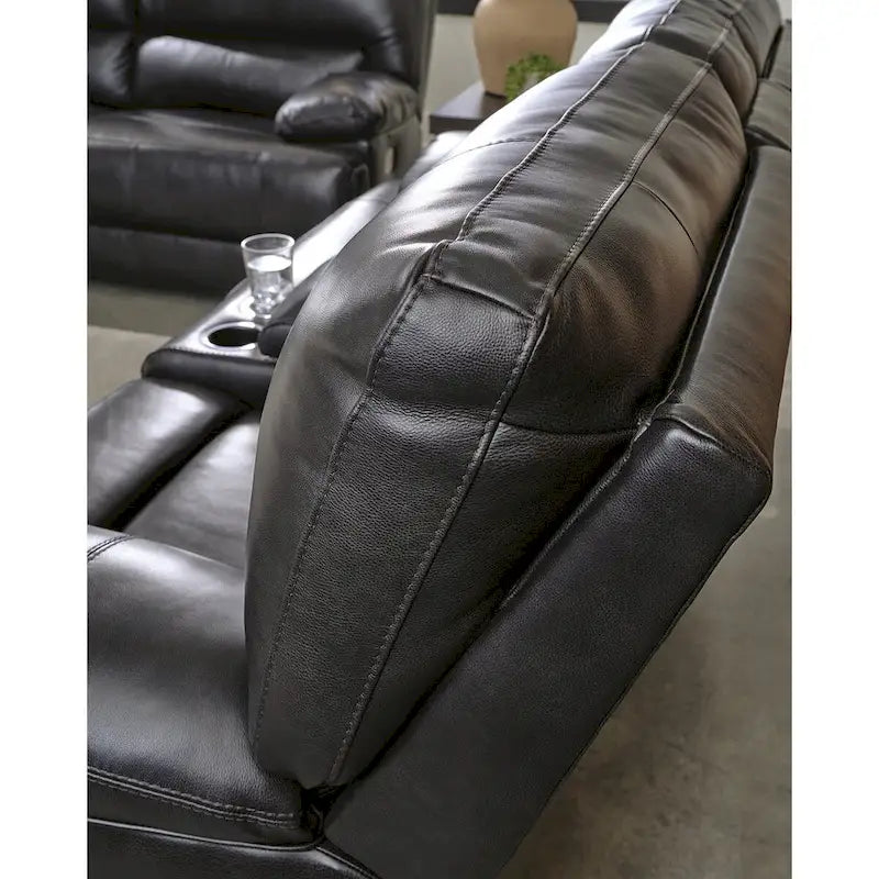 Causeuse inclinable électrique Mountainous noire de Signature Design by Ashley - 82W x 42D x 42H