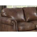 Sterling Garnitur aus cognacbraunem italienischem Leder mit Sofa, Loveseat und Sessel