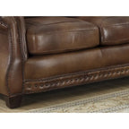 Sterling Garnitur aus cognacbraunem italienischem Leder mit Sofa, Loveseat und Sessel