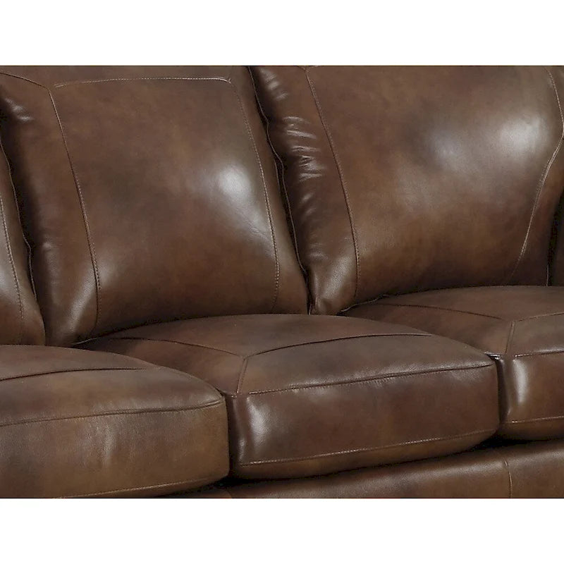 Sterling Garnitur aus cognacbraunem italienischem Leder mit Sofa, Loveseat und Sessel