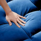 55,1-Zoll-3-in-1-umwandelbares modernes Doppelschlafsofa aus Samt mit verstellbarer Rückenlehne, Aufbewahrungstasche und Kissen