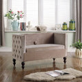 Nowoczesna aksamitna pikowana sofa dwuosobowa z ozdobnymi ćwiekami i schowkiem
