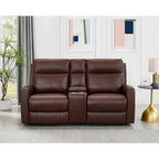 Hydeline Vienna relaxfauteuil voor twee met elektrische verstelling van gewichtloosheidsstand en hoofdsteun, topnerfleer, met console