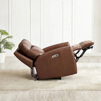 Hydeline Vienna relaxfauteuil voor twee met elektrische verstelling van gewichtloosheidsstand en hoofdsteun, topnerfleer, met console