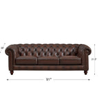 Hydeline Alton Bay Chesterfield-bank en -fauteuil van volnerfleer - bank, fauteuil