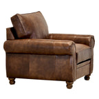 Cabot Sofa und 2-Sessel-Set aus braunem Vollnarbenleder