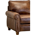 Cabot Sofa und 2-Sessel-Set aus braunem Vollnarbenleder