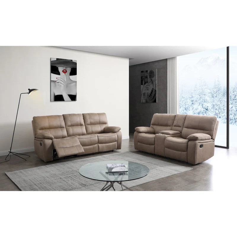 Betsy Furniture 2-osainen olohuoneen setti, mikrokuitua, lepotuolit: sohva ja kahden istuttava sohva