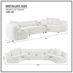 Oversized Modern 3 Pieces Upholstered Sofa
