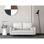 59 Mid-Century Square Arm Leather Loveseat
