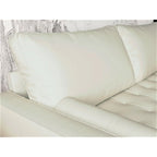 Divanetto in pelle con braccioli squadrati in stile Mid-Century, larghezza 59