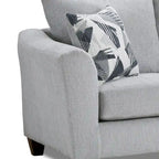 Dwuczęściowy zestaw mebli do salonu Duleek marki Roundhill Furniture: kanapa i dwuosobowa sofa, srebrny wzór jodełki