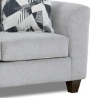 Dwuczęściowy zestaw mebli do salonu Duleek marki Roundhill Furniture: kanapa i dwuosobowa sofa, srebrny wzór jodełki