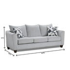 Dwuczęściowy zestaw mebli do salonu Duleek marki Roundhill Furniture: kanapa i dwuosobowa sofa, srebrny wzór jodełki