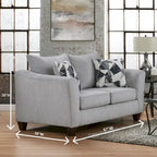 Dwuczęściowy zestaw mebli do salonu Duleek marki Roundhill Furniture: kanapa i dwuosobowa sofa, srebrny wzór jodełki