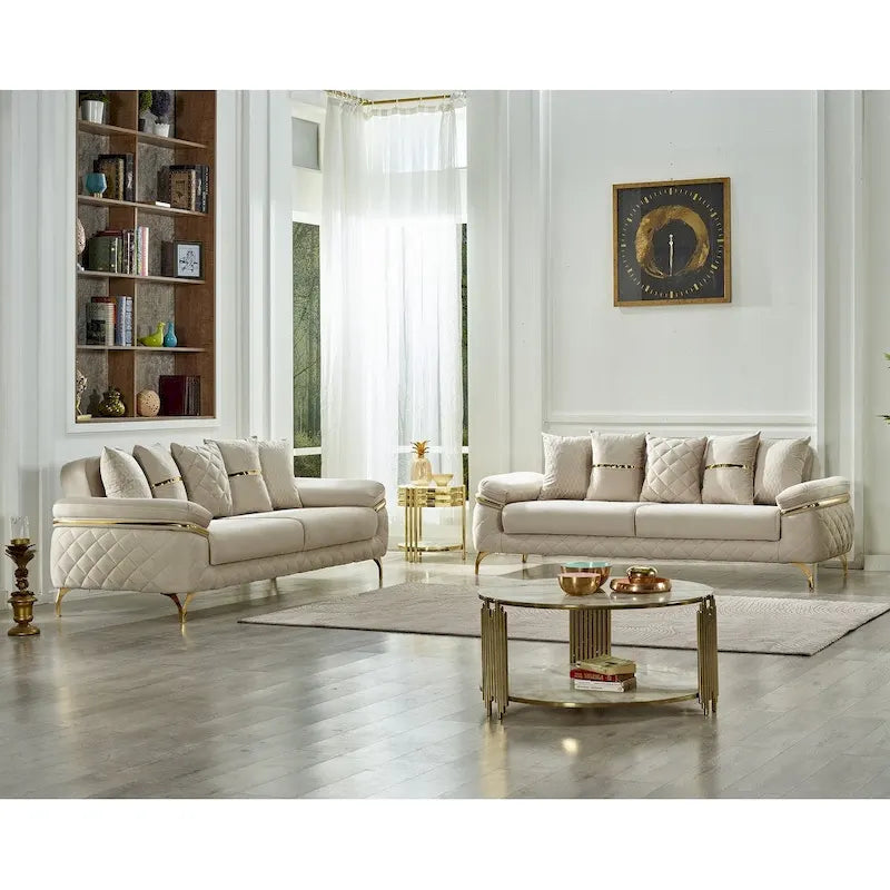 Conjunto de sala Orlando de 2 piezas: un sofá y un sofá de dos plazas