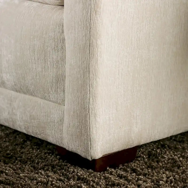 Breward traditioneel 2-delig bankstel met beige chenillebekleding en kussens van Furniture of America
