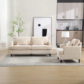HOMEFUN Chenille Upholstered Wood Frame Loveseat with Armchair for Living Room