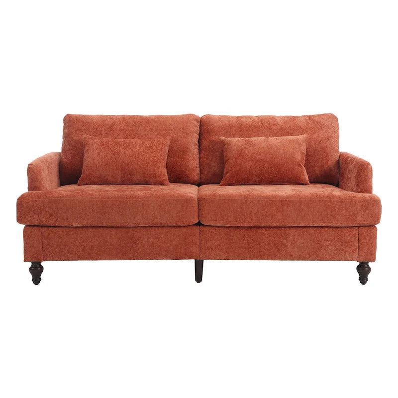 HOMEFUN Chenille Upholstered Wood Frame Loveseat with Armchair for Living Room