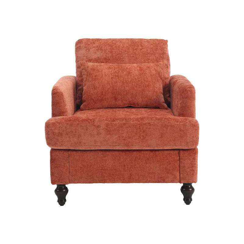 HOMEFUN Chenille Upholstered Wood Frame Loveseat with Armchair for Living Room