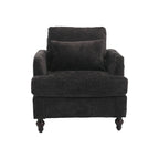 HOMEFUN Chenille Upholstered Wood Frame Loveseat with Armchair for Living Room