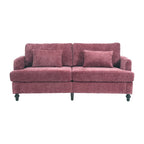 HOMEFUN Chenille Upholstered Wood Frame Loveseat with Armchair for Living Room
