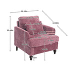 HOMEFUN Chenille Upholstered Wood Frame Loveseat with Armchair for Living Room