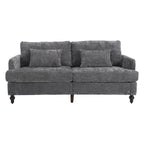 HOMEFUN Chenille Upholstered Wood Frame Loveseat with Armchair for Living Room