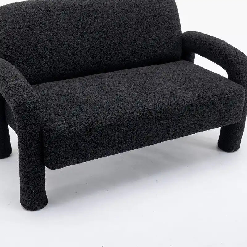SEYNAR Mid-Century-Modern-Sofa aus Bouclé 51 aus Massivholz mit geschwungener Form