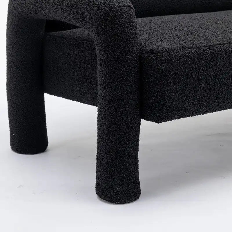 SEYNAR Mid-Century-Modern-Sofa aus Bouclé 51 aus Massivholz mit geschwungener Form