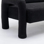 SEYNAR Mid-Century-Modern-Sofa aus Bouclé 51 aus Massivholz mit geschwungener Form